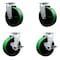 Service Caster Tool Box Caster Wheel Set 6'' Green Poly on Cast Iron Swivel Casters, 4PK TOOL-SCC-20S620-PUR-GB-2-TLB-2 - alternate 1